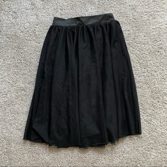 Satin and tulle midi skirt - Picture 1 of 3